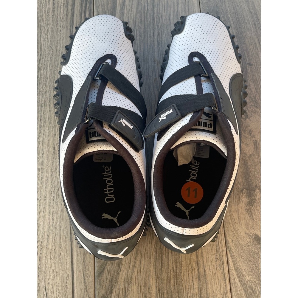 Puma Mostro Perforated Leather Men 8.5 White Black 397331-01 Low Sneakers NEW - Picture 9 of 15